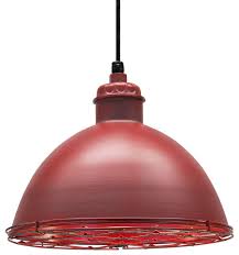 Warehouse Pendant Distressed Red Pendant Lighting By Baselite Corporation