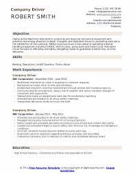 No formal education is required for this position, but a valid driver's license is compulsory. Company Driver Resume Samples Qwikresume