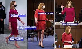 Will all the democrats who claimed amy coney barrett's confirmation to the supreme court would mean the end of obamacare now apologize? Amy Coney Barrett Dresses To Impress Women At Supreme Court Hearings Daily Mail Online