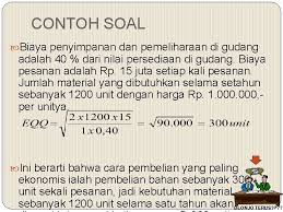 Manajemen operasional secara umum memegang peranan soal isu strategis dalam menentukan rencana produksi (manufacturing) juga metode manajemen proyek serta implementasi struktur. Contoh Soal Manajemen Operasional Persediaan