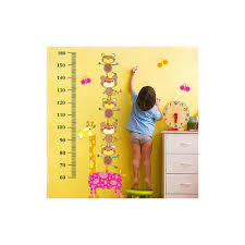 Cartoon Animals Height Chart Cum Wall Sticker