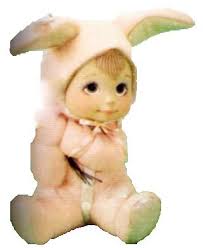 Amazon.com: Dulce Tot conejo pintura de manos de crema de cerámica, listo  para : Arte y Manualidades