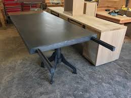 Steel metal base legs adjustable for workbench industrial work bench table shop. Custom Industrial Metal Furniture Designs Handmade In Los Angeles We Build Dining Room Tables Living Room And Home Office Mortise Tenon