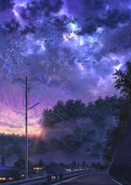 720x1280 dark purple clouds purple sky aesthetic wallpaper>. Purple Anime Sky Wallpapers Wallpaper Cave