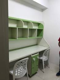 Furniture houz this two person desk gives you a lot of space to store your items on the lower shelves, has a nice monitor riser that lets you put one of your monitors on so there is less strain on your shoulders. Study Desk For Two People Furniture Home Living Furniture Tables Sets On Carousell