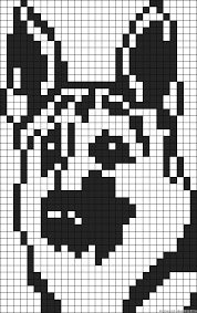 Dog German Shepard Perler Bead Pattern Alpha Patterns Pixel Art Minecraft Pixel Art