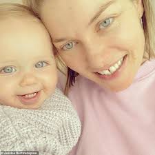 Jessica Hart and her adorable daughter Baby beam for a selfie during hotel  quarantine in Sydney