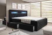 3 piece queen size bedroom set furniture modern new leather black bed nightstand. 1 599 99