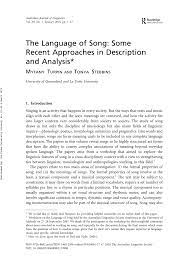 The task of every author of a research article is to convince readers of the correctness of his or her viewpoint, even if it is skewed. Pdf The Language Of Song Some Recent Approaches In Description And Analysis