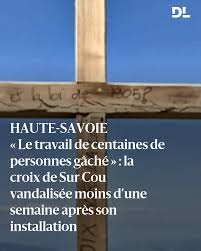 Installée le dimanche 15 juin au sommet de la pointe de Sur Cou (1 809 m),  sur les hauteurs du pays rochois, la nouvelle croix en bois sera restée ...  ➡️ https://l.ledauphine.com/ntZ