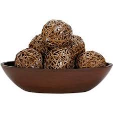 Nearly Natural 6pk Decorative Balls Brown Walmart Com Natural Home Decor Decorative Bowls Nearly Natural