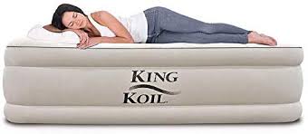Amazon Com King Koil California King Luxury Raised Air Mattress With Built In 120v Ac High Capacity Internal Pump Comfo Twin Air Mattress Air Bed Air Mattress