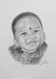 Free for commercial use no attribution required high quality images. Pencil Sketch Single Person Poster Without Frame A Baby 940 Pe