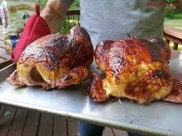 Place chicken, breast side up, on grill rack 4 to 6 inches directly above drip pan. How To Barbecue Whole Chickens On A Charcoal Grill Make It Like A Man