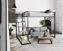 Lit mezzanine pas chere beau cdiscount lit mezzanine a propos de housse lit mezzanine achat vente housse lit mezzanine pas cher idaces photographie. Mezzanine 140x200 Cm Marley Style Industriel Pas Cher Lit Enfant But Iziva Com