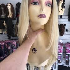 Long blonde wig middle part 613 lacefront 2020 Wig