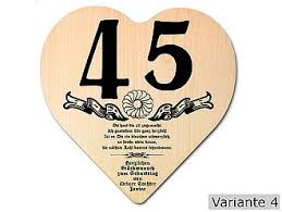 Geschenk Zum 45 Geburtstag Herz Holzschild Mit Wunschtext Online