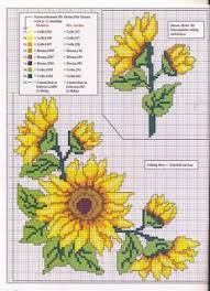 Sunflowers Cross Stitch Pattern And Color Chart Cross