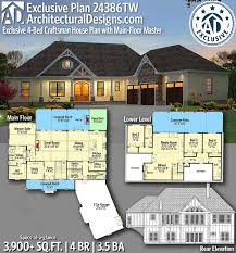 An abundance of natural light, the illusion of more space, and even the convenience that comes along with entertaining. Plan 24386tw 4 Bed Craftsman House Plan With Main Floor Master House Plans Exclusive House Plan Craftsman House