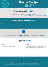 Correct Spelling For Violet Infographic Spellchecker Net