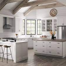Hampton Bay Designer Series Melvern Assembled 30x30x12 In Wall Kitchen Cabinet With Glass Doors In White Wgd3030 Mlwh The Home Depot In 2021 Ikea Kitchen Design White Ikea Kitchen White Shaker Kitchen