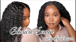 Closure Sew-In with Burmese Bundles and 2x6 Closure Ft Trendy Tresses