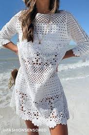 Crystal Grid White Crochet Long Sleeve Crop Top In 2020 Crochet Dress Pattern Crochet Lace Dress Crochet Dress
