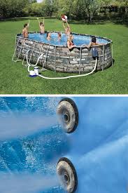Coleman power steel frame 16' x 10' x 48 inch oval pool set, gray. Bestway Power Steel Frame Comfort Jet Series 20 X 12 X 48 Oval Above Ground Pool Set Walmart Com In Ground Pools Oval Above Ground Pools Above Ground Pool