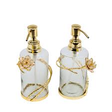 Glass Soap & Lotion Dispenser Set with ...