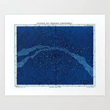 Antique Constellation Chart Art Print