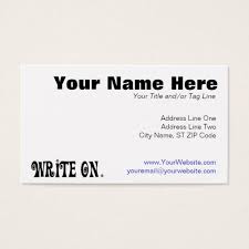 Other ways to use creative imagery for a business card design includes using an image or illustration that shows what you do. Write On Ver 3 Business Card Zazzle Com Printing Business Cards Writing Personal Business Cards