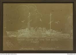 Chalk drawing of HMAS Sydney (II)
