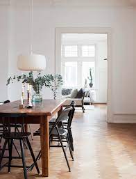 White nuances and wooden floors will give a warm impression to the room. Scandinavian Dining Room Inspiration These Four Walls