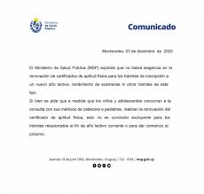 Coronavirus disease 2019, em português: Comunicado De M S P Sobre Renovacion De Certificados De Aptitud Fisica Centromedico