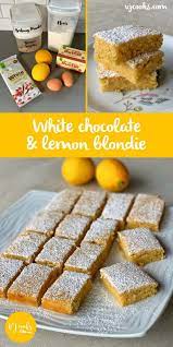 Lemon And White Chocolate Blondie Vj Cooks Recipe Chocolate Blondies Recipe White Chocolate Blondies Recipe Chocolate Blondies