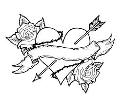 Hearts And Roses Coloring Pages 3 By Michael Heart Coloring Pages Skull Coloring Pages Valentine Coloring Pages