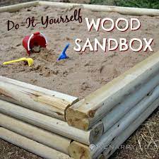 Diy Wood Sandbox Tutorial For Backyard Play Area Diy Sandbox Play Area Backyard Diy Playground