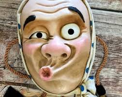 Traditional Japanese Hyottoko Mask. Handmade Art Collection. Custom Colors.  Wood Mask. Japanese Folklore.