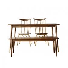 Refectory oak dining table with two carvers & four dining studded chairs. Dining Set Francis Table 2 Chairs 1 Bench