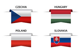 Czechoslovakia was a country which existed from 1918 to 1992; Set Of Four Czech Hungarian Polish And Slovak Ribbons Made In Czech Republic Made In Hungary Made In Poland And Made In Slovakia Stickers And Labels Vector Simple Icons With Flags 2082600