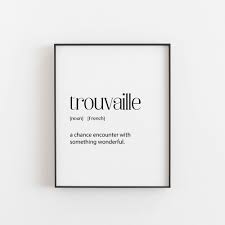 Trouvaille Definition French Art French Print French Etsy One Word Quotes Unusual Words French Words