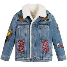 Boys Can Make A Fashion Statement In This Faded Blue Denim Jacket By Iconic Italian Designer Gucci Has Fa Kids Fashion Inspiration Boys Denim Jacket Kids Denim