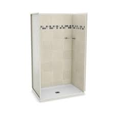 Utile 32 Inch X 48 Inch Alcove Shower Stall In Stone Sahara Alcove Shower Kits Shower Stall Corner Shower Kits