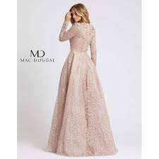Mac duggal sleeveless princess seam trumpet gown in cayenne | modesens. Mac Duggal 11121d Long Sleeve Lace Dress Norasbridalboutiqueny