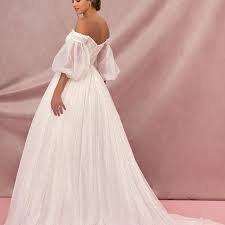 Womens casual off shoulder maxi dress white lace sleeve beach dresses. 30 Best Puff Sleeve Wedding Dresses Of 2021