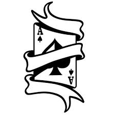 Ace Of Spades Card Black And White Download Ace Card Wrapped In A Ribbon In Black And White For Free Card Tattoo Ace Card Graffiti Drawing