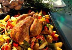 Ganzes Hahnchen Mit Paprikagemuse Rezept Lecker Paprikagemuse Rezept Rezepte Hahnchen Rezepte Backofen