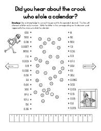 Percent Decimal Conversions Calendar Crook