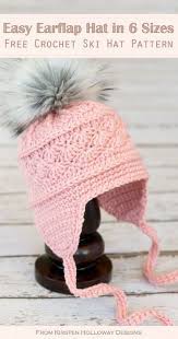 La Vie En Rose Earflap Hat Crochet Pattern 6 Sizes Easy Crochet Hat Crochet Hats Crochet Hat Free