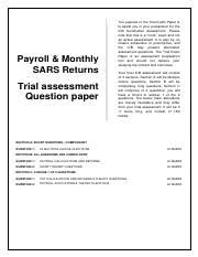 Pmsr Trial Questions Pdf Payroll Monthly Sars Returns Trial Assessment Question Paper The Purpose Of The Trial Exam Paper Is To Assist You In Your Course Hero